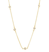 Bezel 16" Necklace Finished in 18kt Yellow Gold -2mm